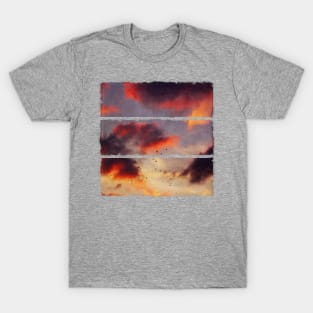 Evening Clouds and a Flock of Birds T-Shirt